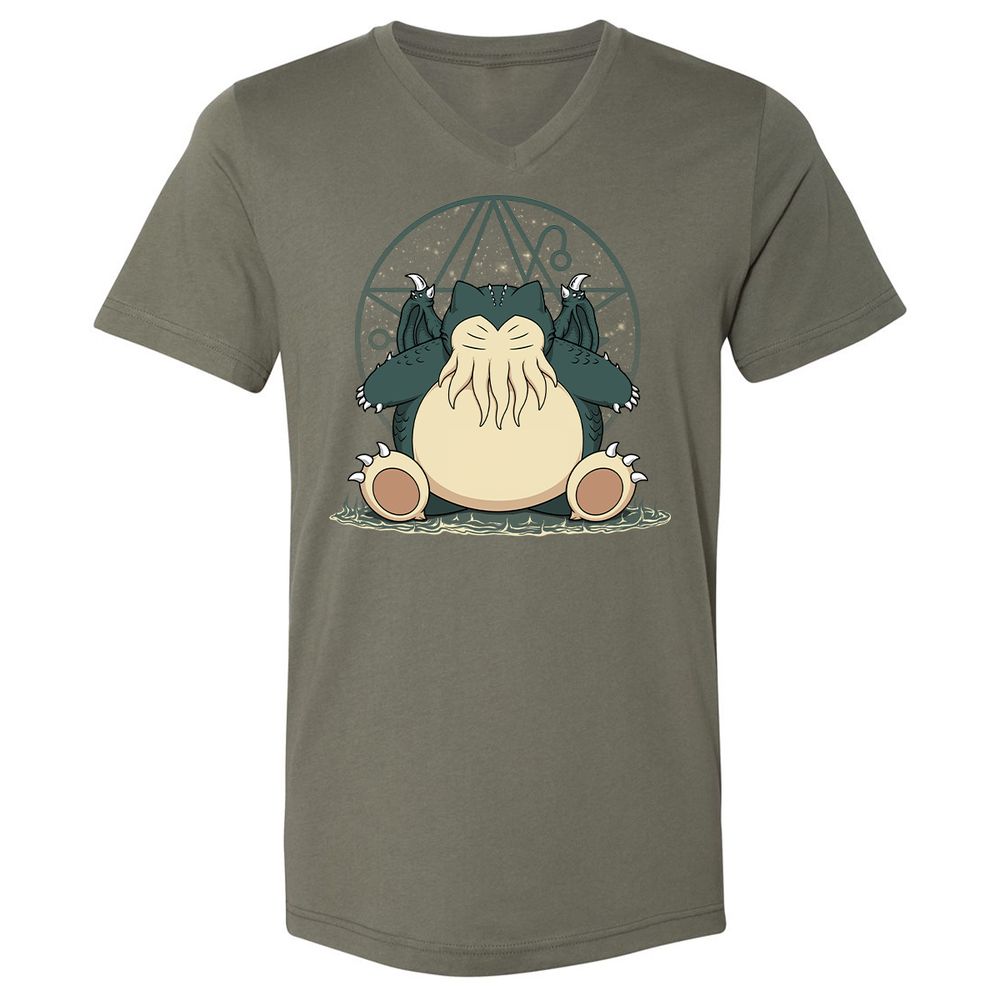 Unisex V-Neck T-Shirt - JVD1WJFV - Military Green - 10
