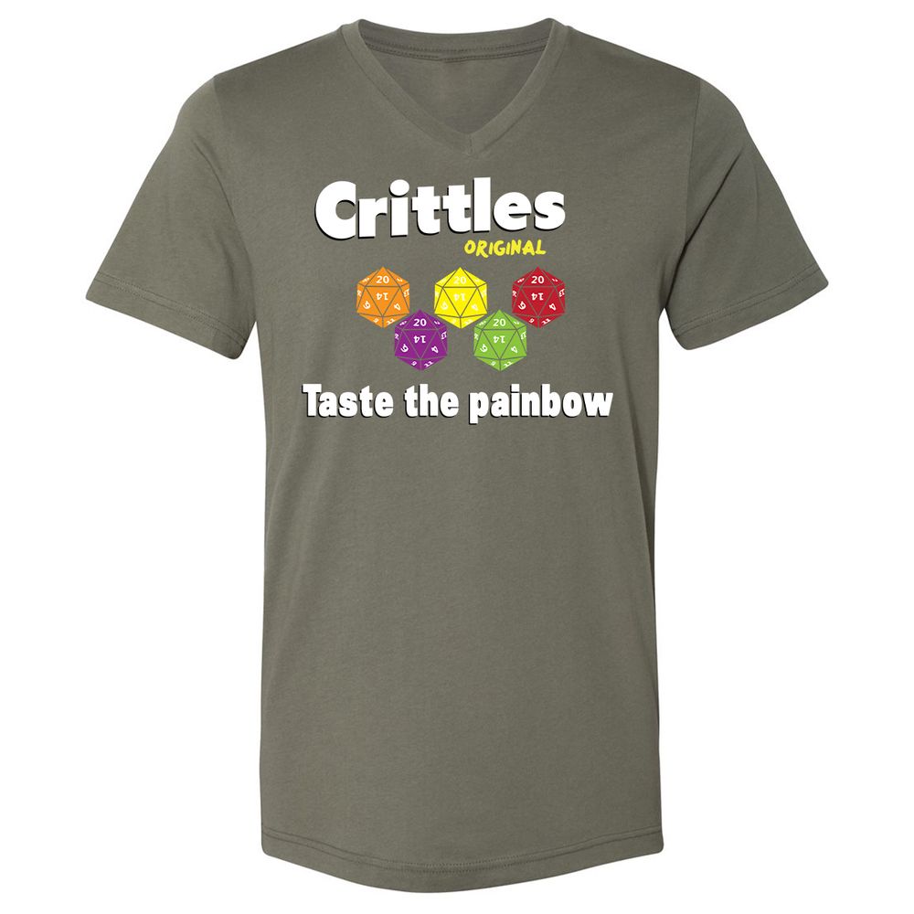 Unisex V-Neck T-Shirt - QLMXVGJ2 - Military Green - 10