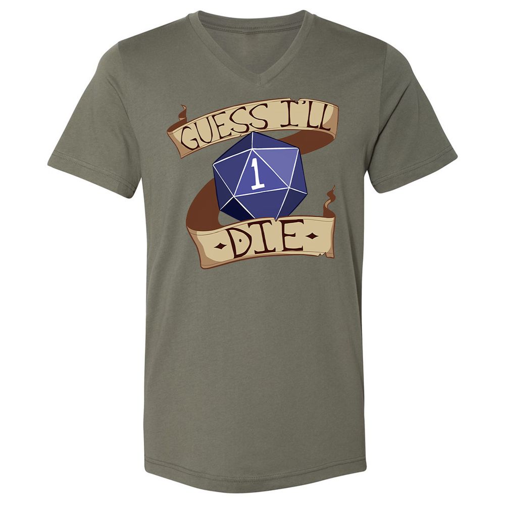 Unisex V-Neck T-Shirt - 53LLEPNS - Military Green - 10