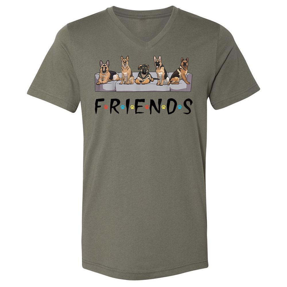 Unisex V-Neck T-Shirt - GMM3Y695 - Military Green - 10