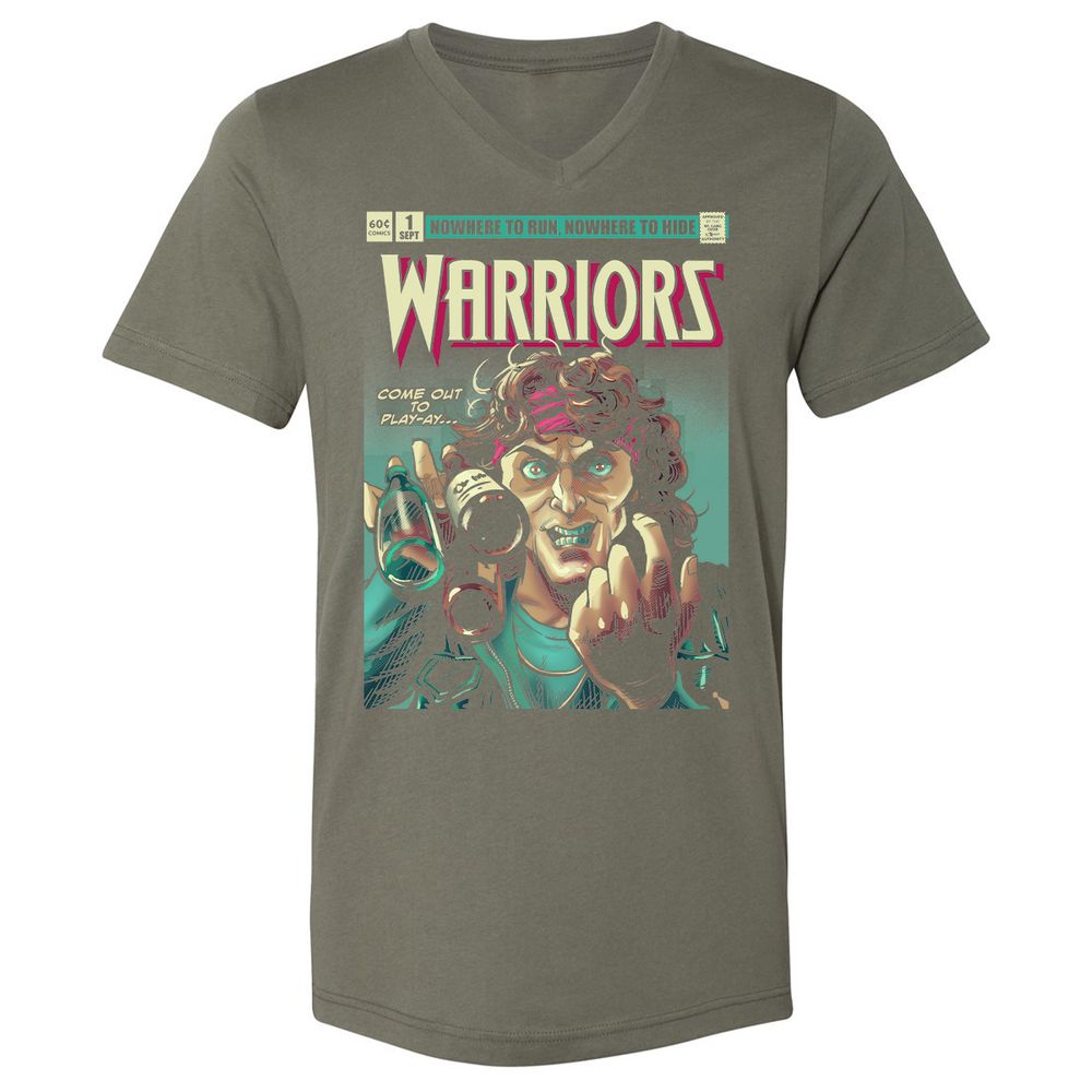 Unisex V-Neck T-Shirt - UE4J8LM5 - Military Green - 10