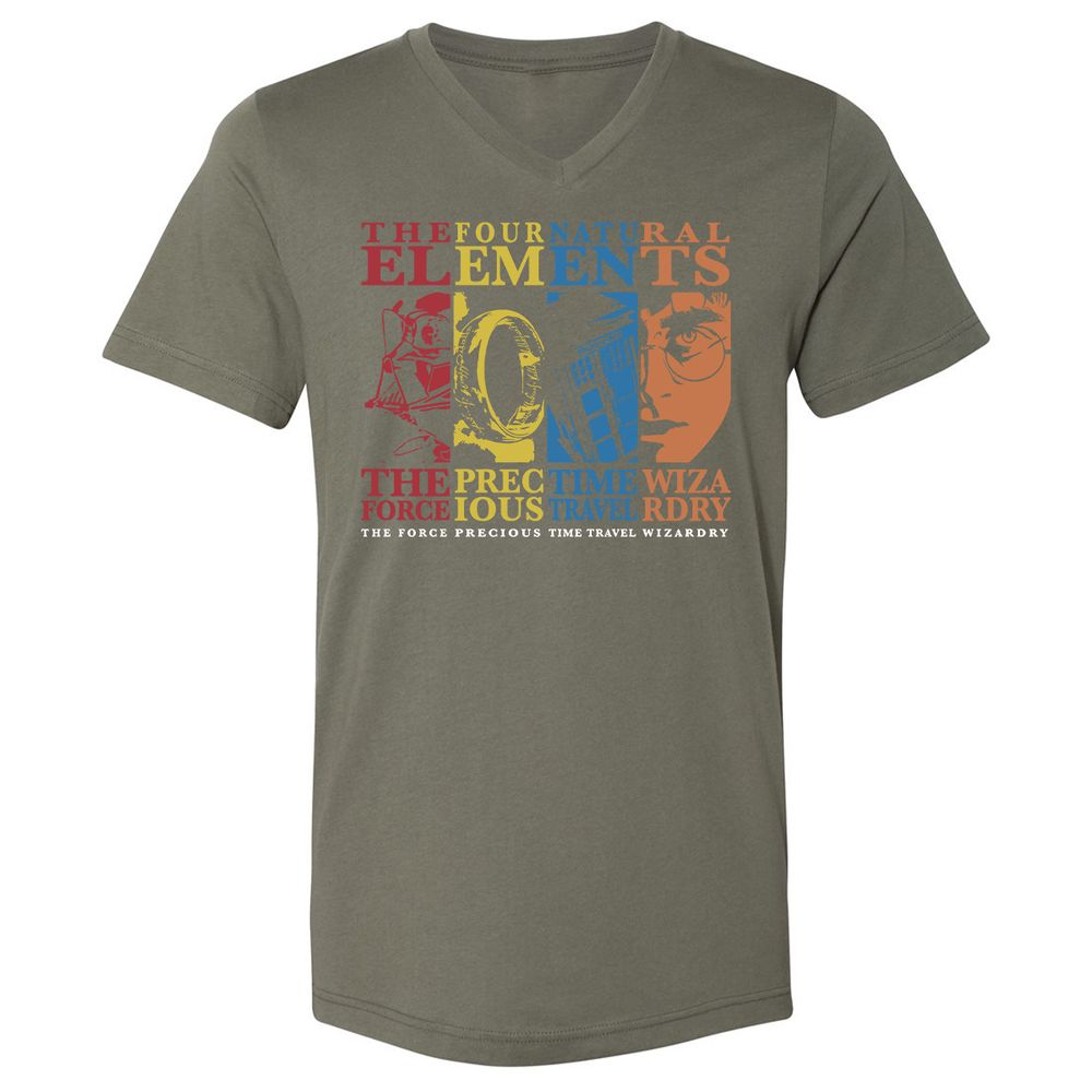 Unisex V-Neck T-Shirt - 197S5HRM - Military Green - 10