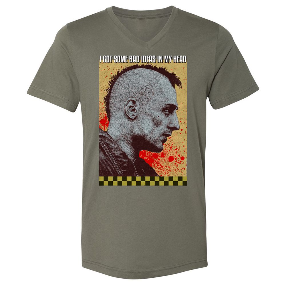 Unisex V-Neck T-Shirt - WHZK5HNE - Military Green - 10