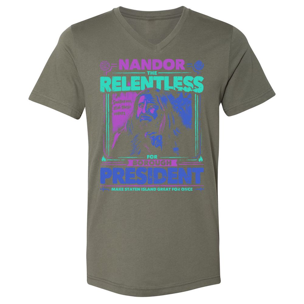 Unisex V-Neck T-Shirt - JHBWRX49 - Military Green - 10