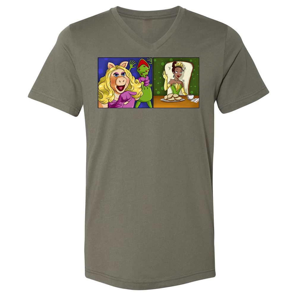 Unisex V-Neck T-Shirt - VQTRLJ47 - Military Green - 10