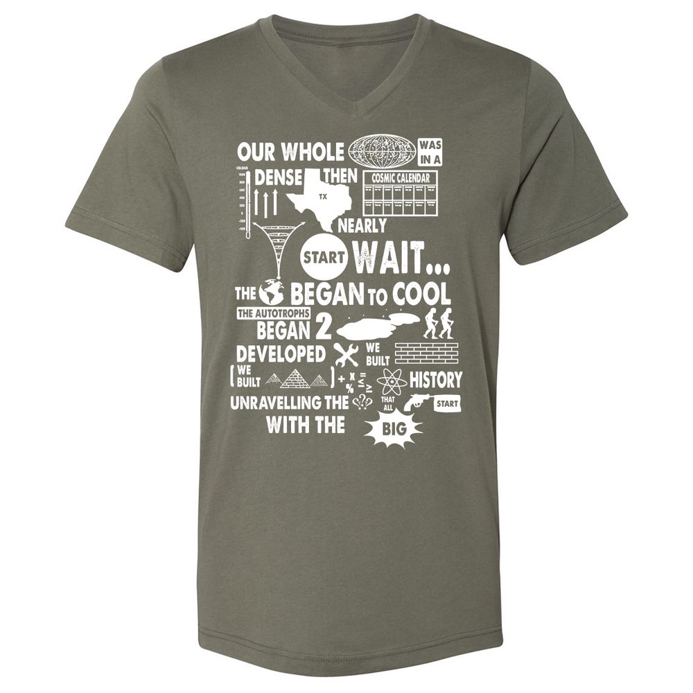 Unisex V-Neck T-Shirt - 7UFVHU83 - Military Green - 10