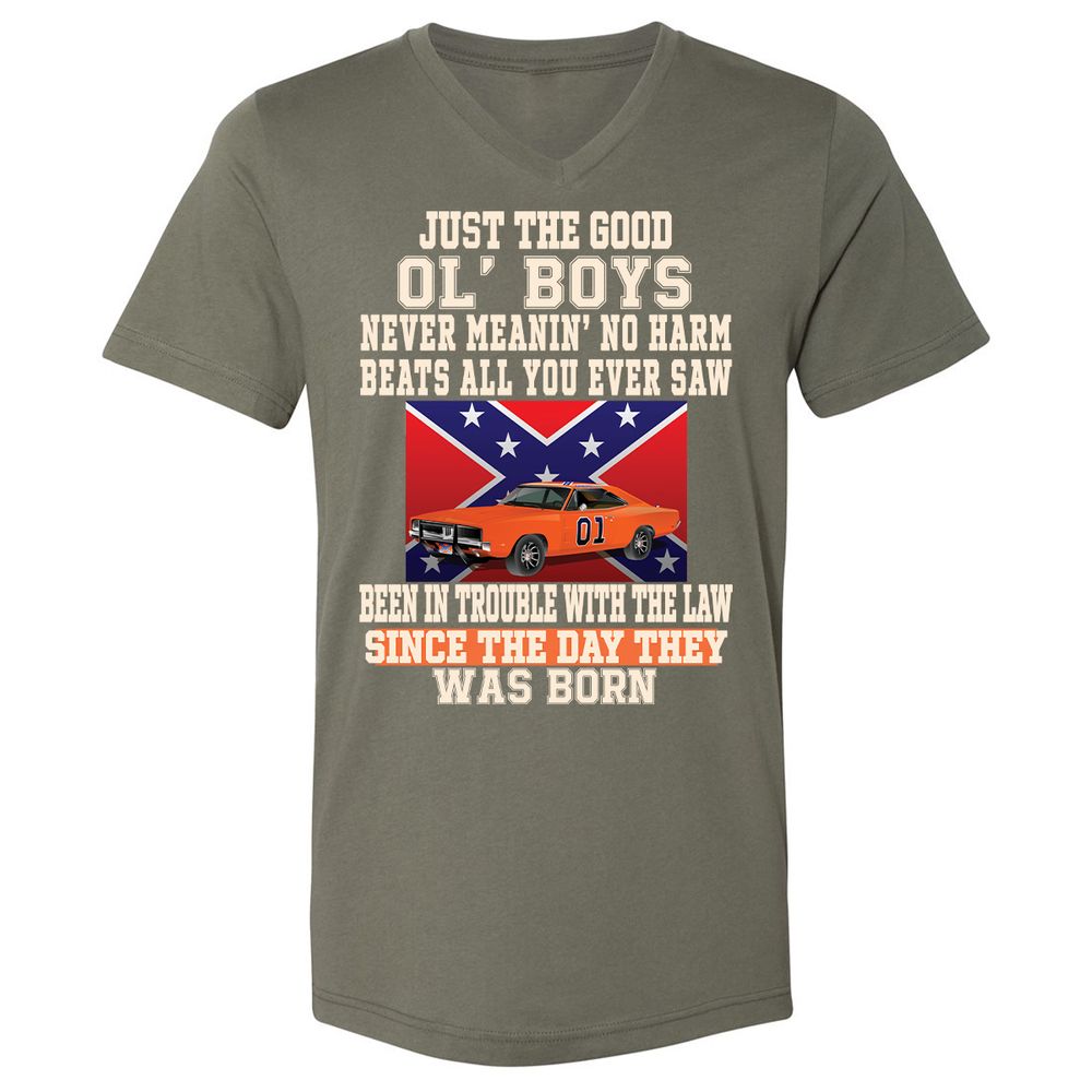 Unisex V-Neck T-Shirt - 9FG51MZV - Military Green - 10