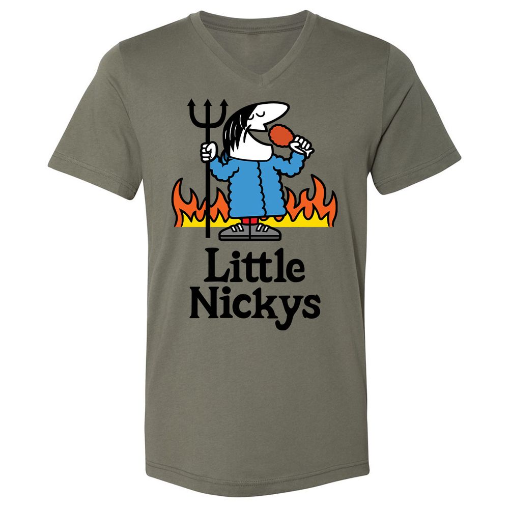 Unisex V-Neck T-Shirt - ZU5W9WGD - Military Green - 10