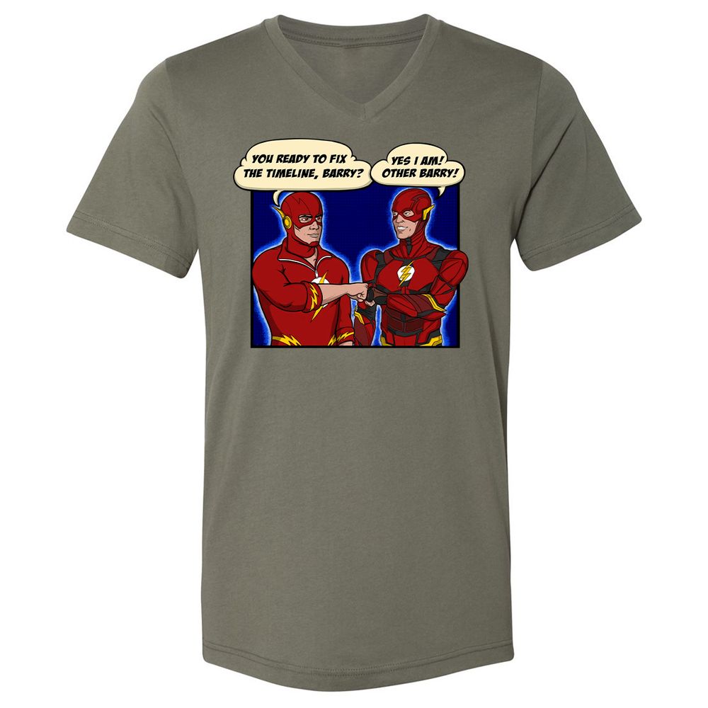 Unisex V-Neck T-Shirt - KBZ7WVSW - Military Green - 10