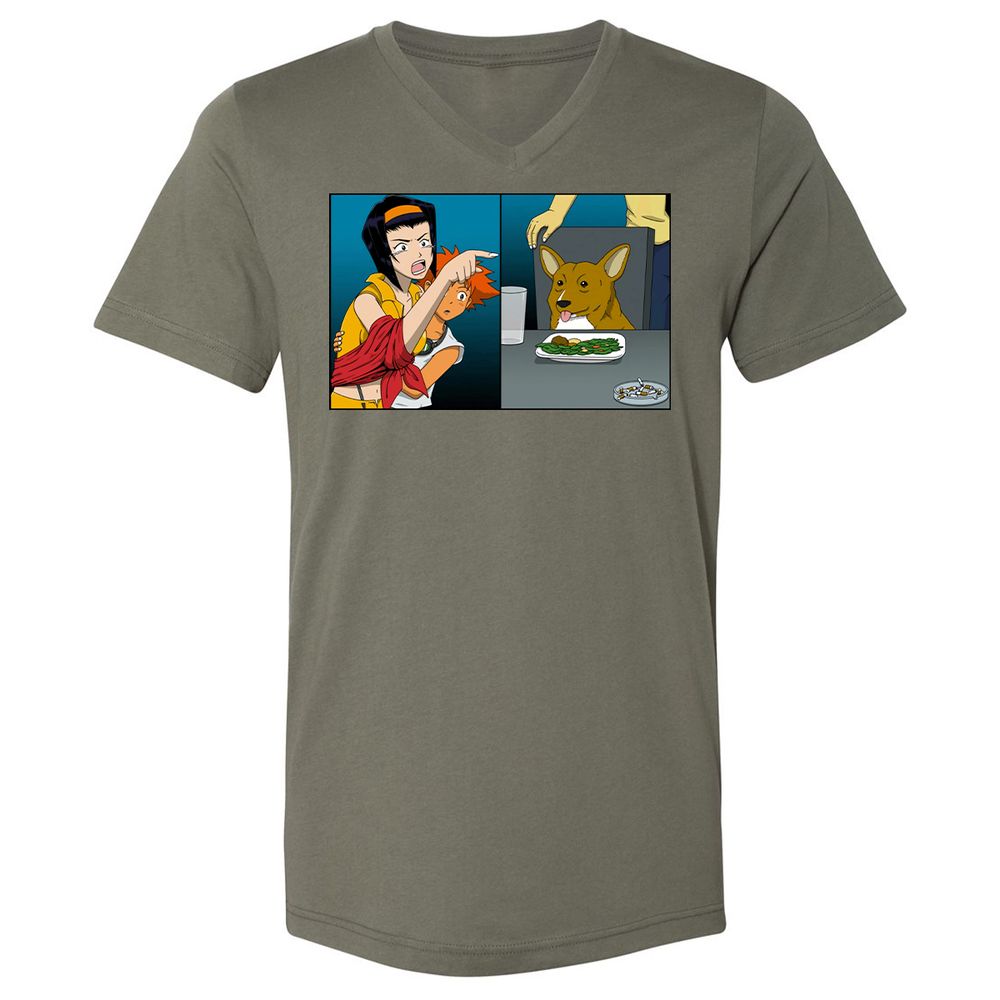 Unisex V-Neck T-Shirt - XVKXJB5G - Military Green - 10