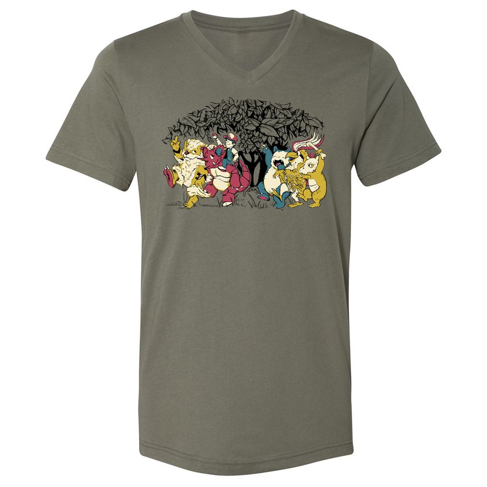 Unisex V-Neck T-Shirt - NZB1VPYZ - Military Green - 10