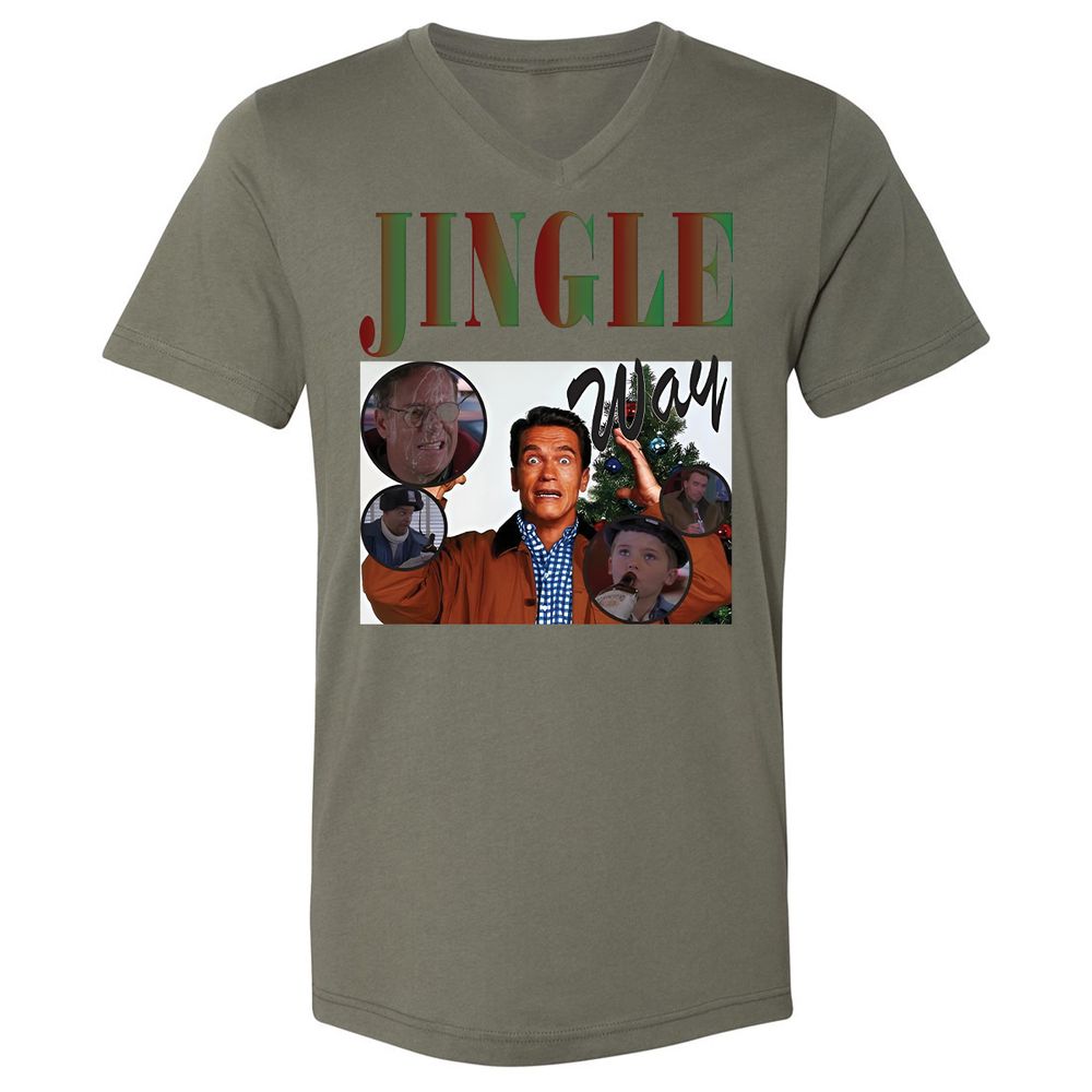 Unisex V-Neck T-Shirt - 2T9HZD3S - Military Green - 10