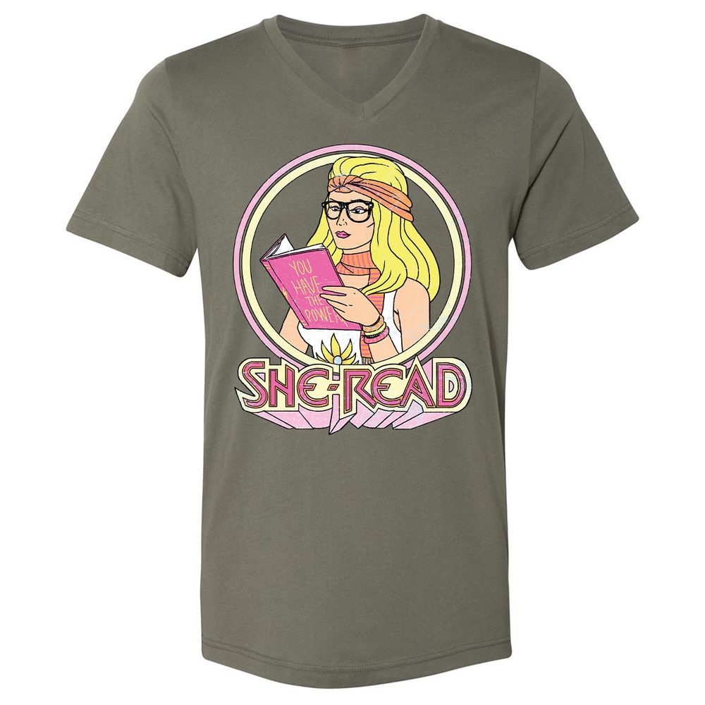 Unisex V-Neck T-Shirt - 9MQS8CEF - Military Green - 10