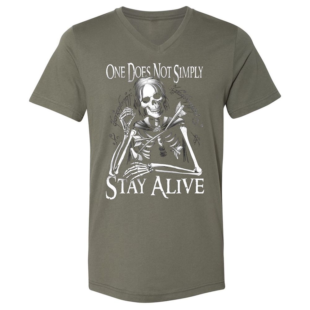 Unisex V-Neck T-Shirt - 1MJZKDXE - Military Green - 10