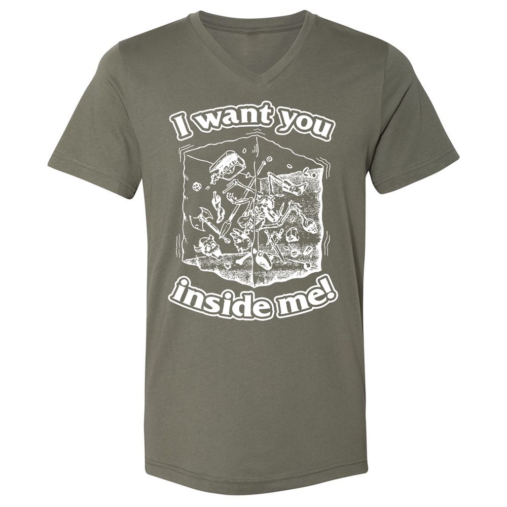Unisex V-Neck T-Shirt - 3ANWMR1T - Military Green - 10