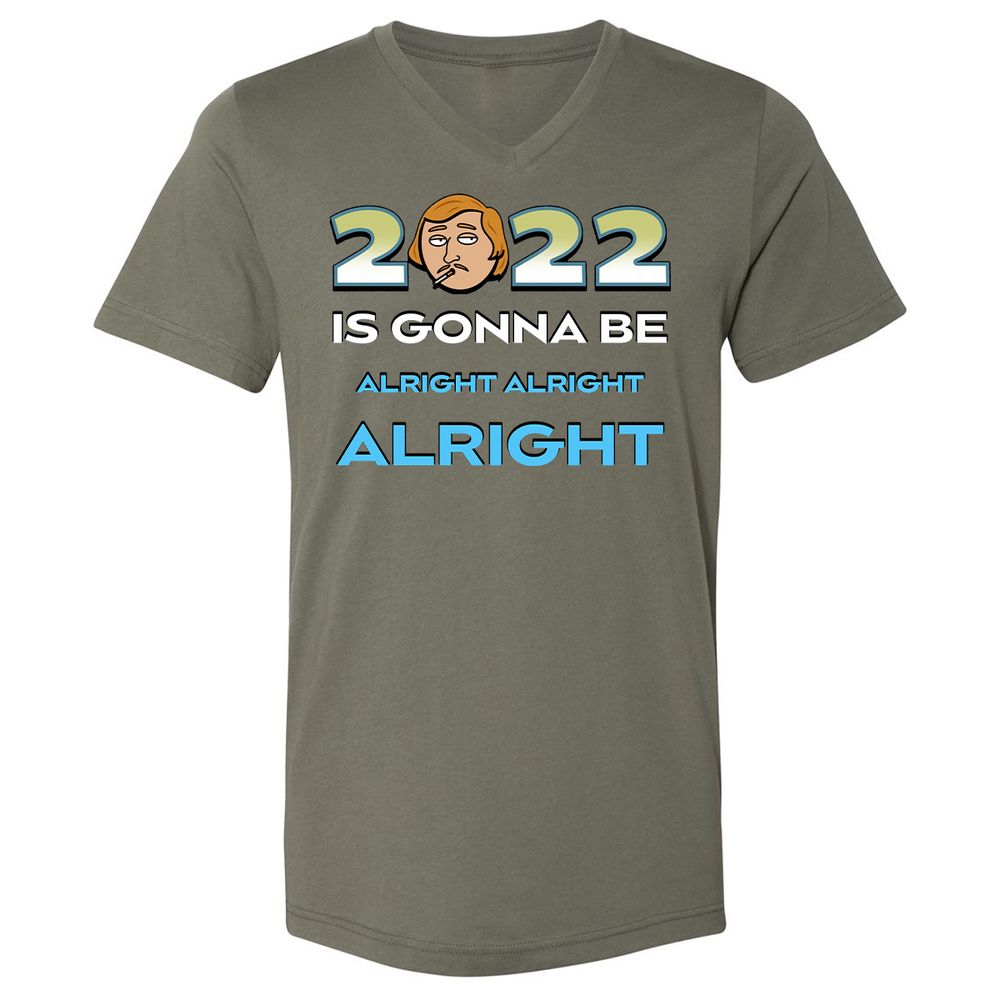 Unisex V-Neck T-Shirt - B6TH4GFD - Military Green - 10