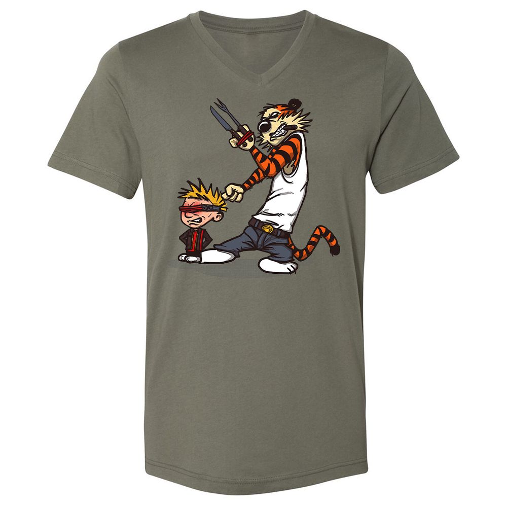 Unisex V-Neck T-Shirt - RN1JW1YU - Military Green - 10