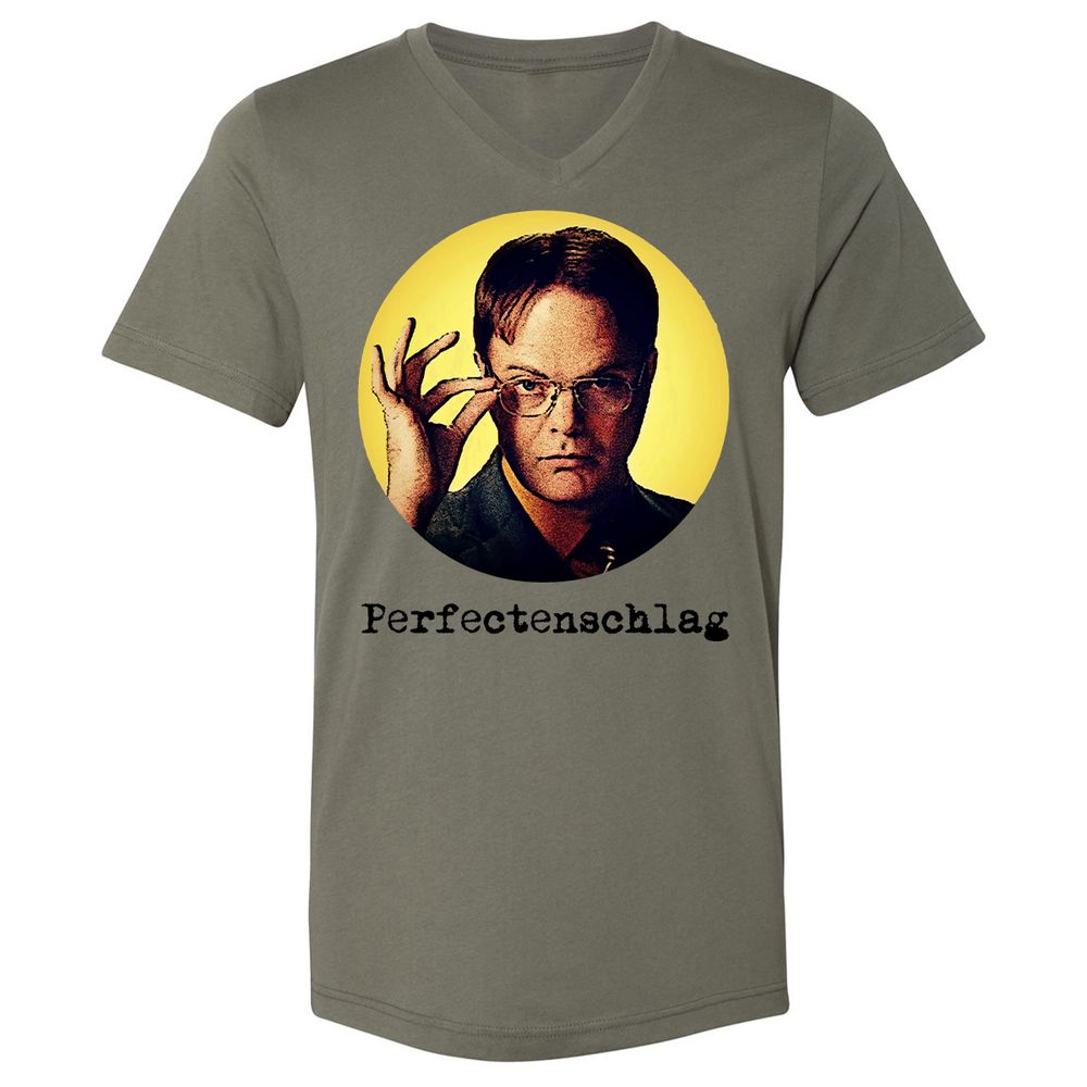 Unisex V-Neck T-Shirt - B7UVLTZT - Military Green - 10