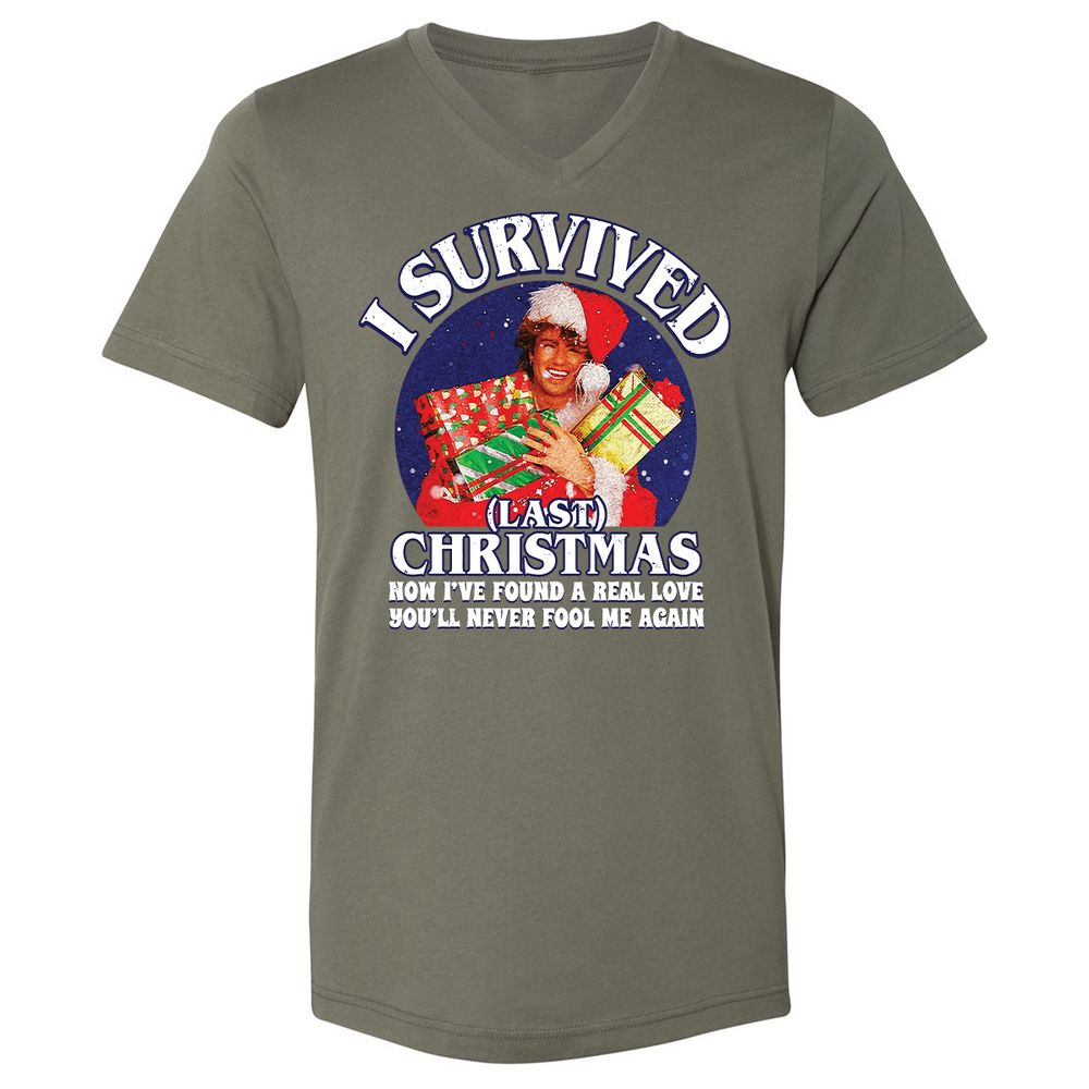 Unisex V-Neck T-Shirt - Q3HAJ973 - Military Green - 10