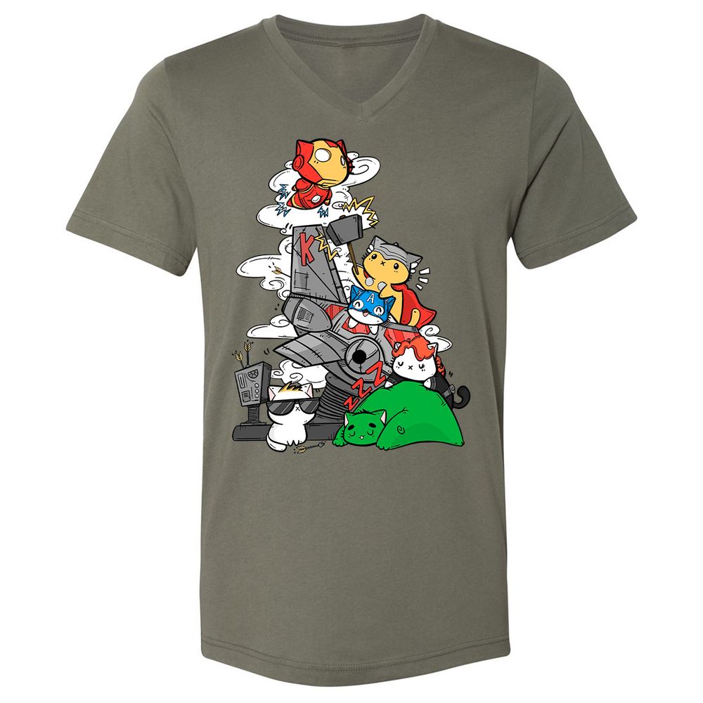 Unisex V-Neck T-Shirt - GMAU33EJ - Military Green - 10