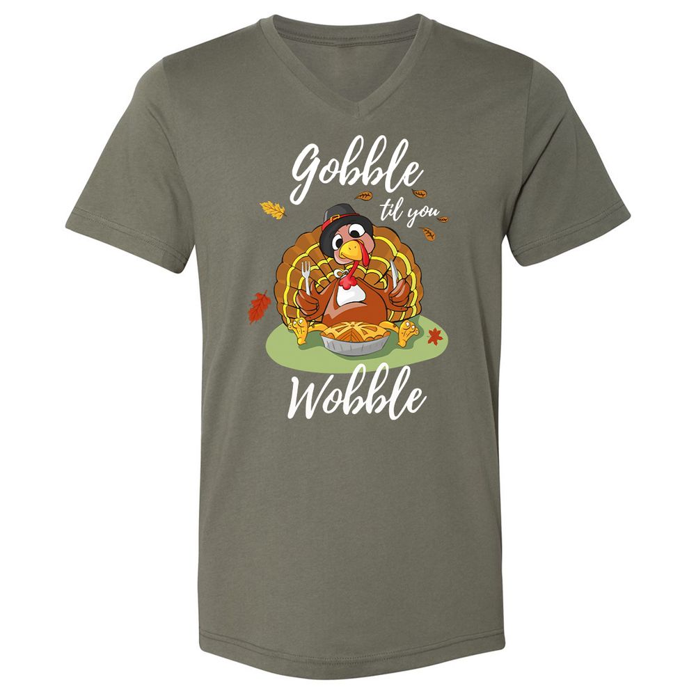Unisex V-Neck T-Shirt - 8944CQQX - Military Green - 10