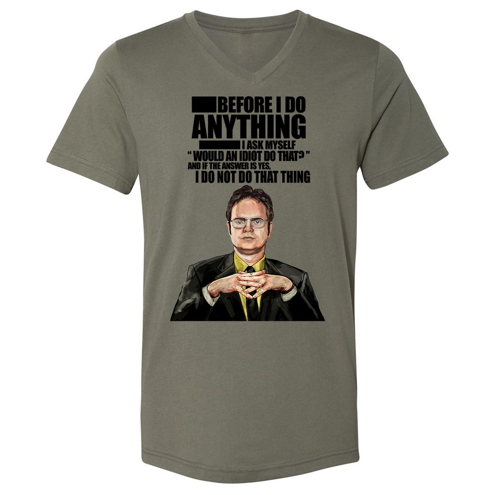 Unisex V-Neck T-Shirt - YZEMGAD4 - Military Green - 10