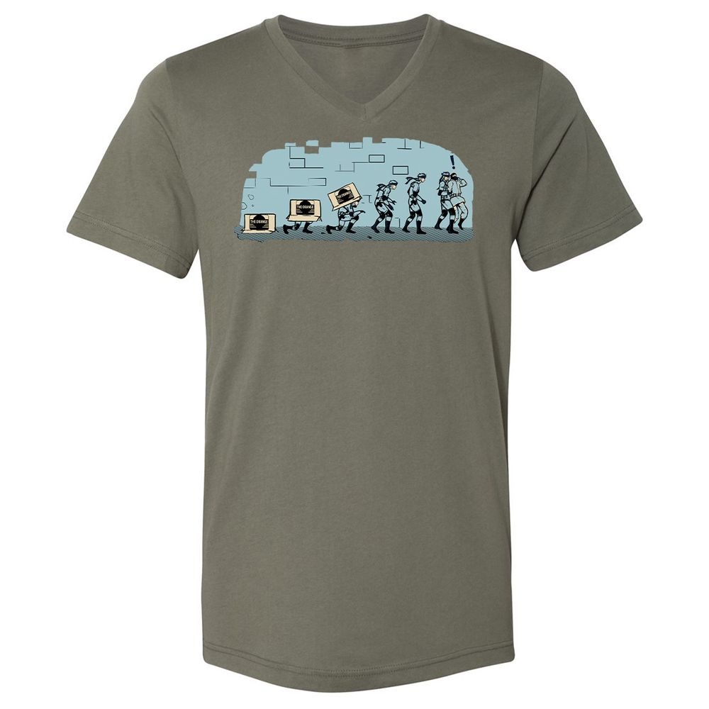 Unisex V-Neck T-Shirt - R16BXFC9 - Military Green - 10