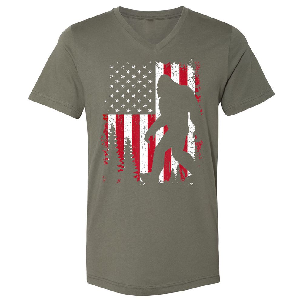 Unisex V-Neck T-Shirt - HEB91A67 - Military Green - 10