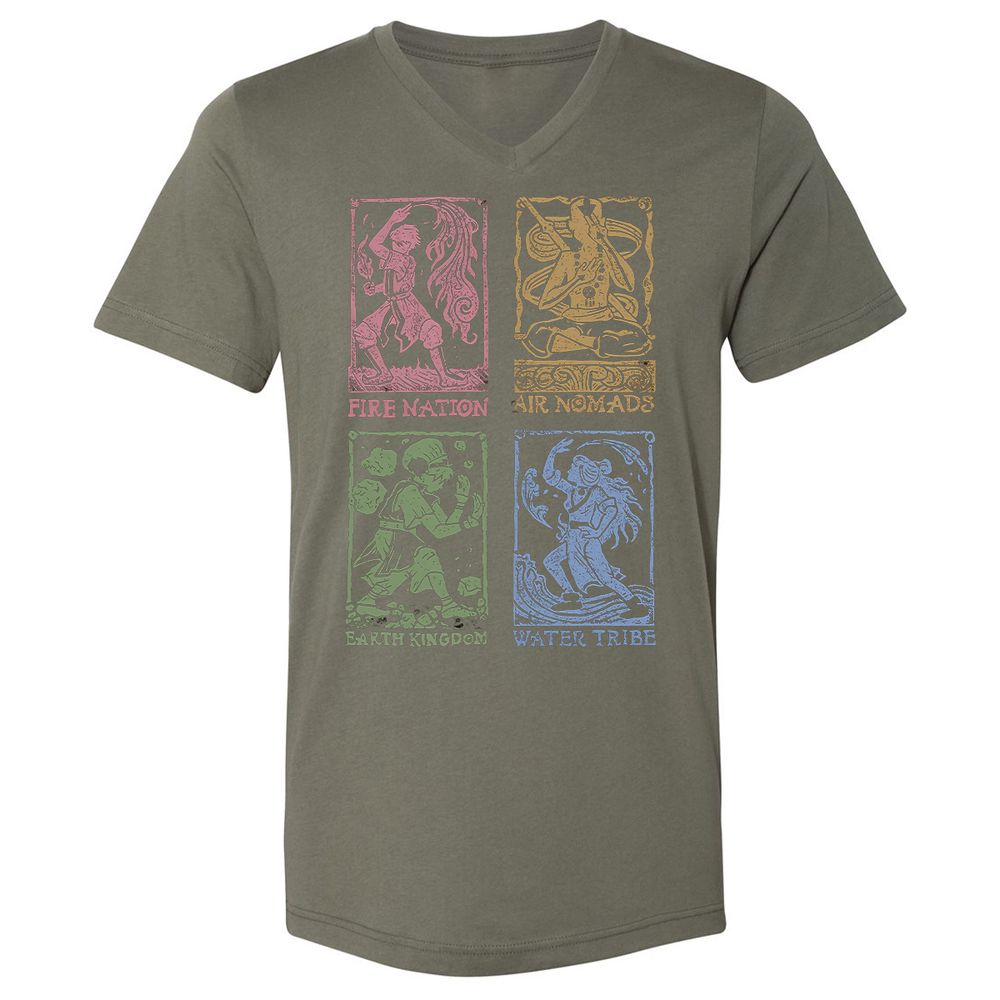 Unisex V-Neck T-Shirt - XSV3BGDW - Military Green - 10