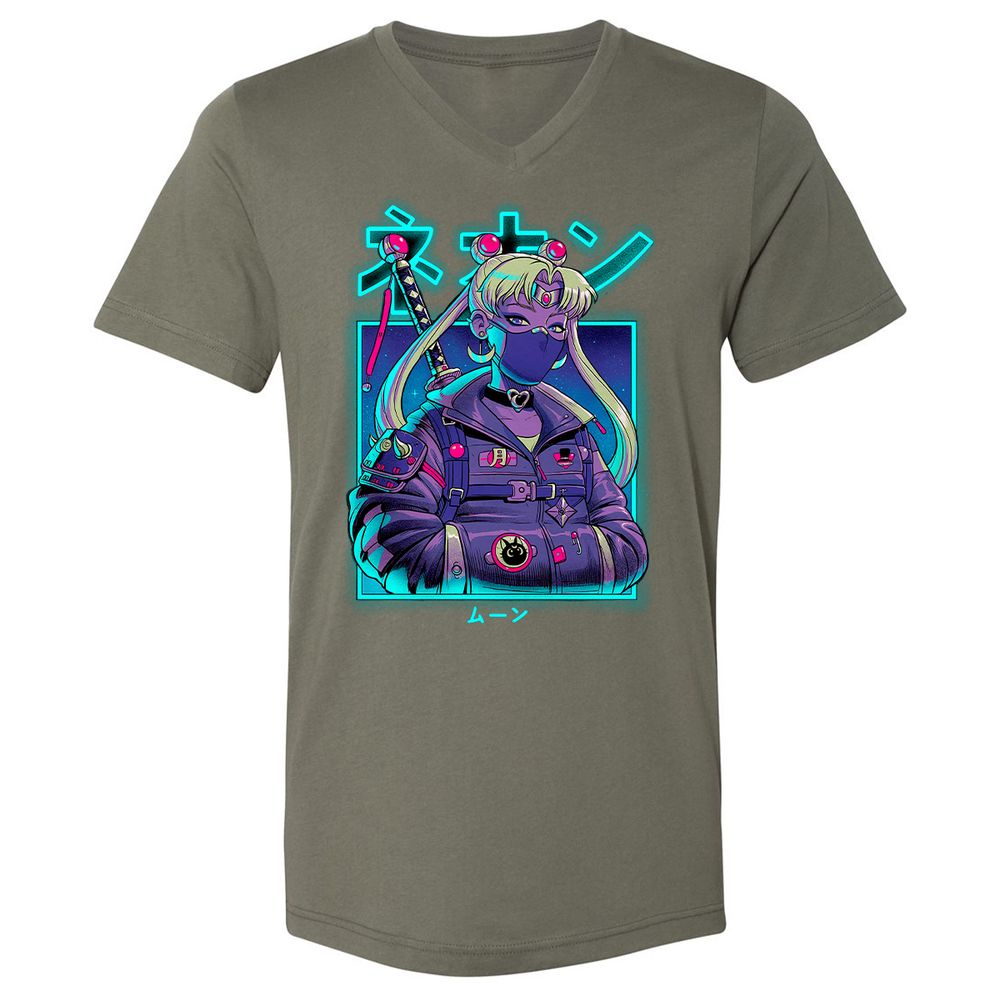 Unisex V-Neck T-Shirt - JZQ5PPGN - Military Green - 10