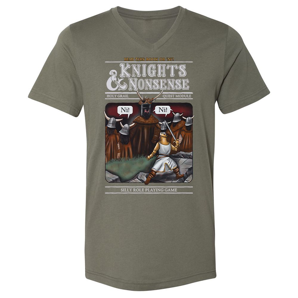 Unisex V-Neck T-Shirt - XCVTKFVU - Military Green - 10