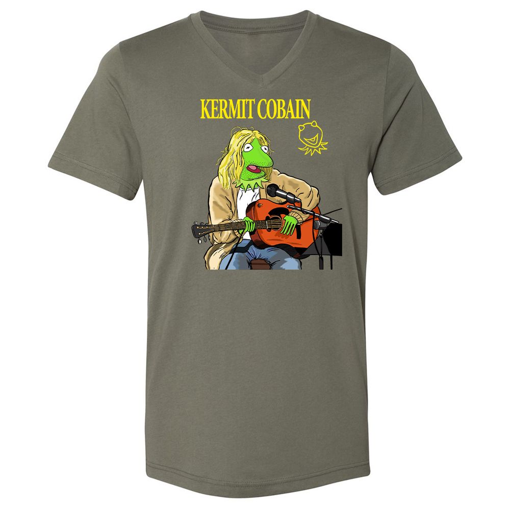 Unisex V-Neck T-Shirt - 5UNSC6L1 - Military Green - 10