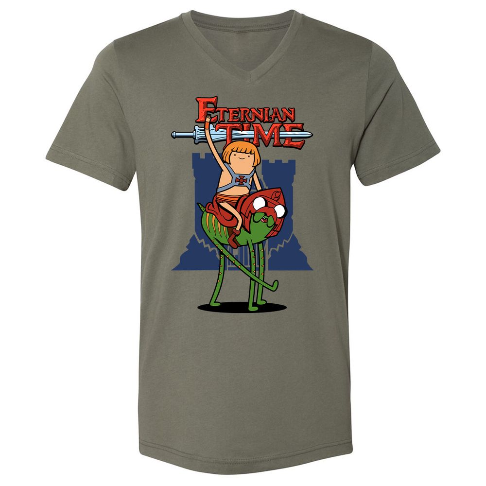 Unisex V-Neck T-Shirt - 4HASWWVM - Military Green - 10