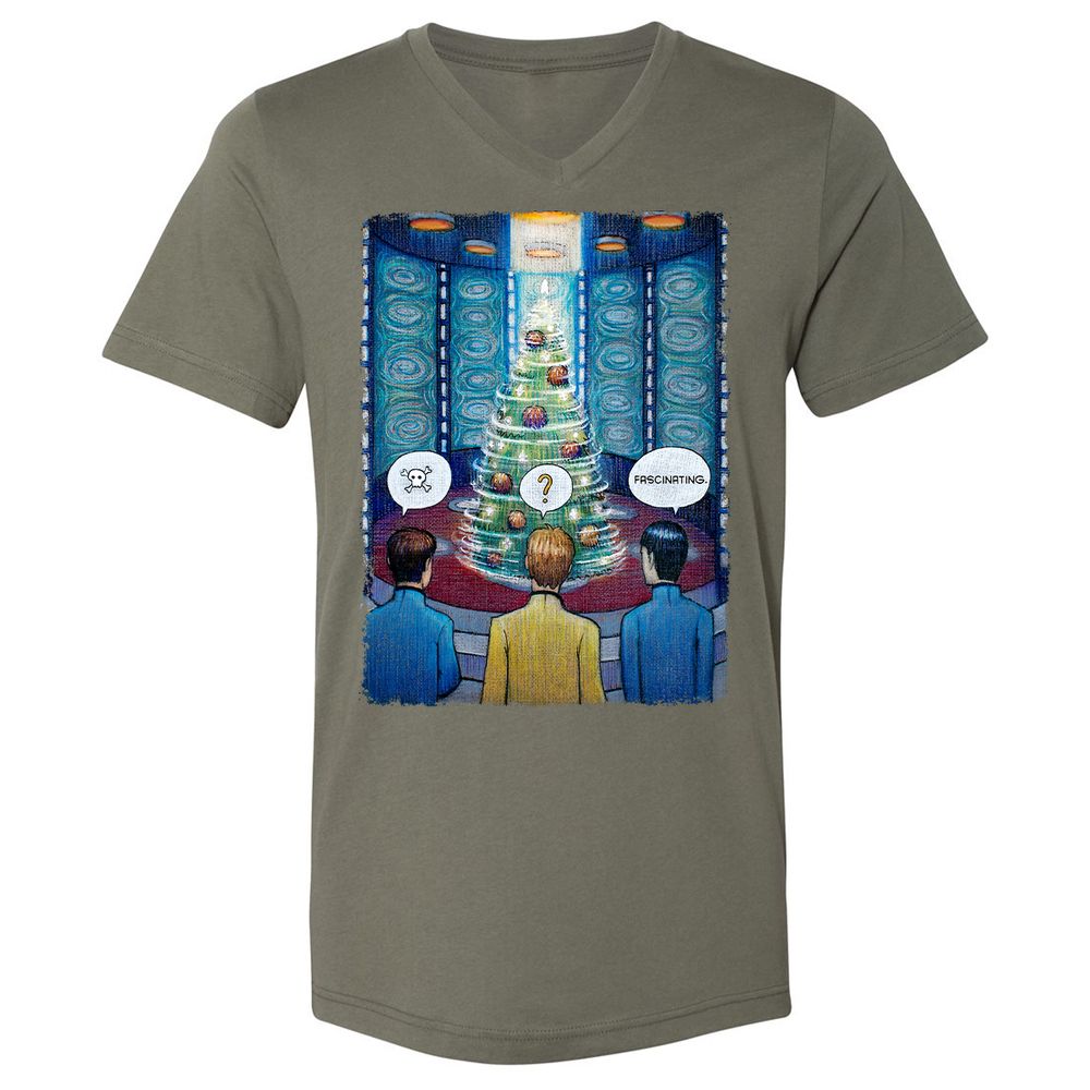 Unisex V-Neck T-Shirt - 6AUT7977 - Military Green - 10