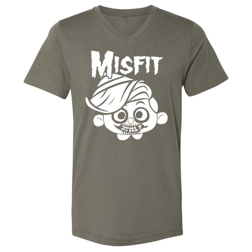 Unisex V-Neck T-Shirt - C7N4TVS4 - Military Green - 10