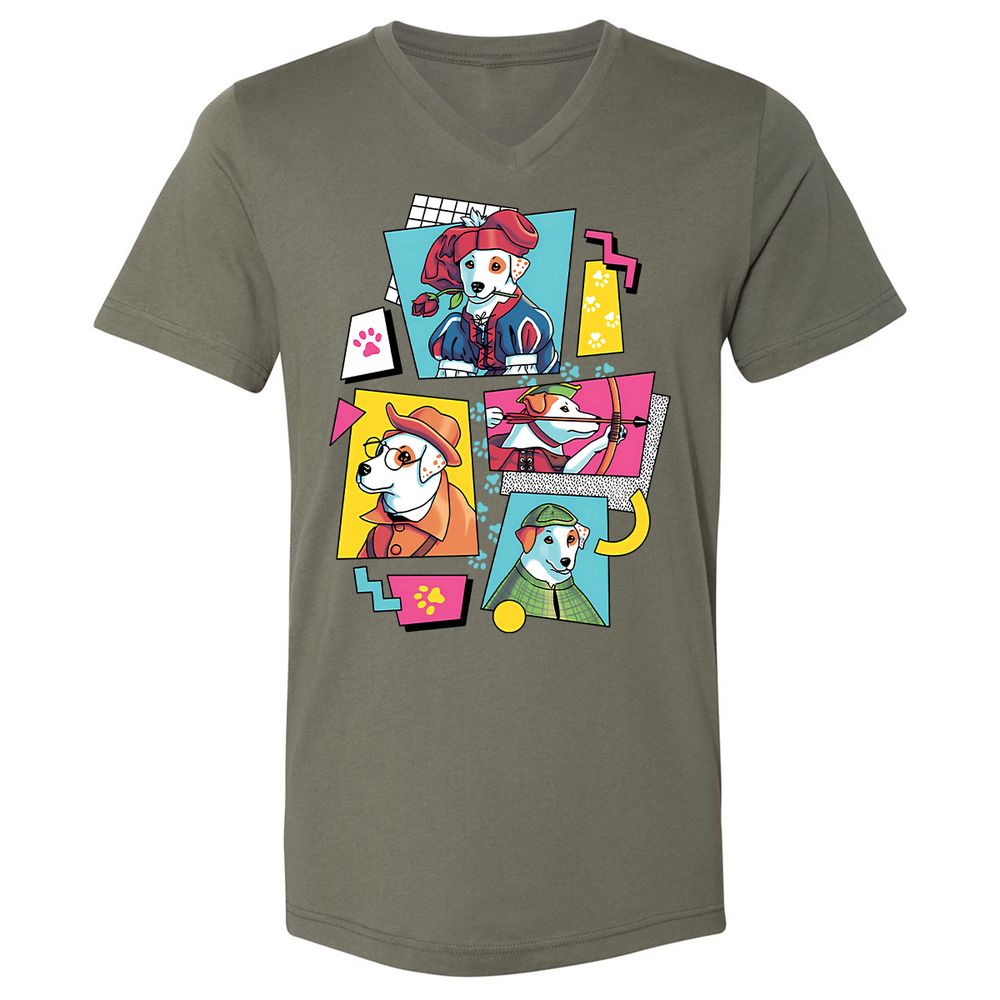 Unisex V-Neck T-Shirt - ERVZNU8R - Military Green - 10