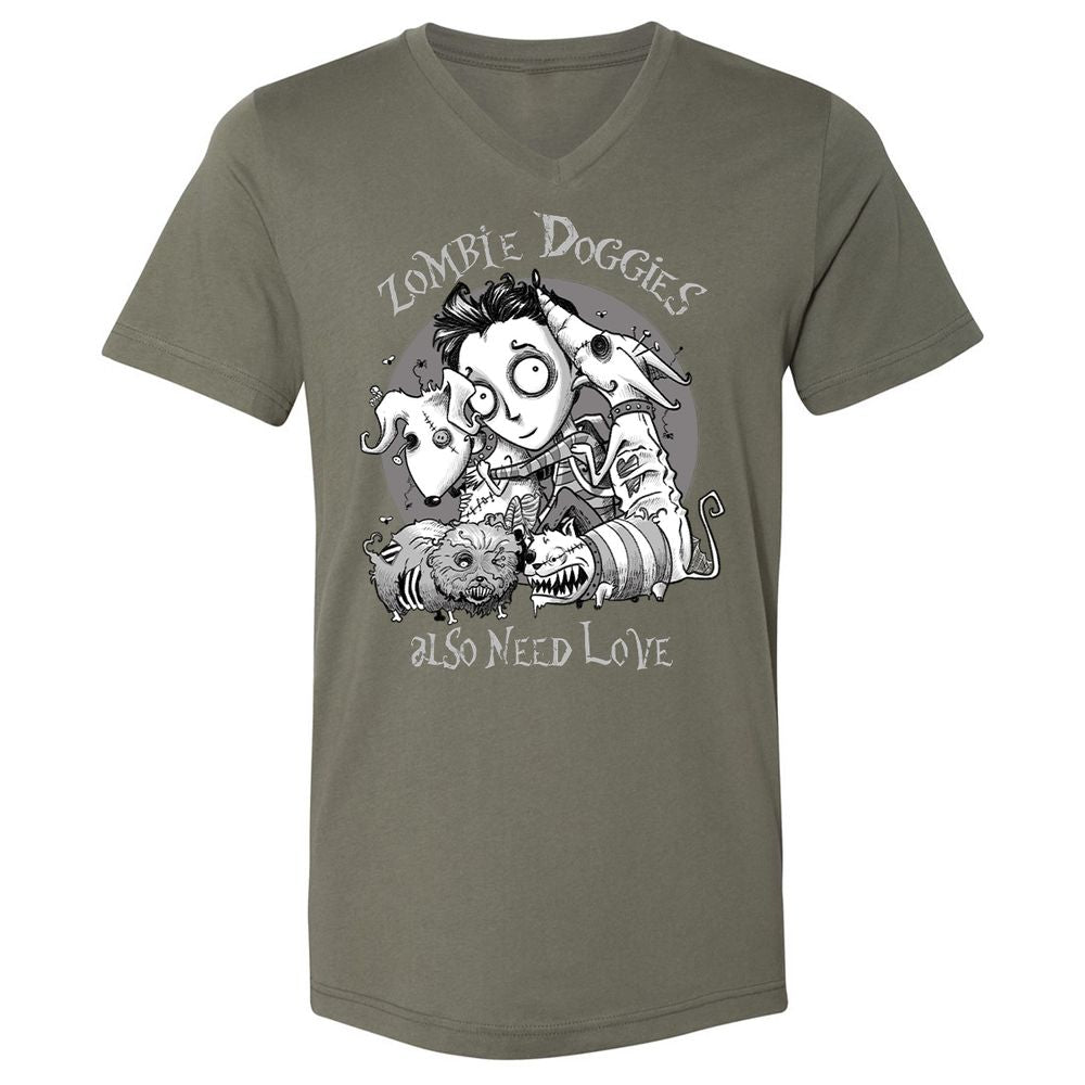 Unisex V-Neck T-Shirt - W2ARTKF4 - Military Green - 10
