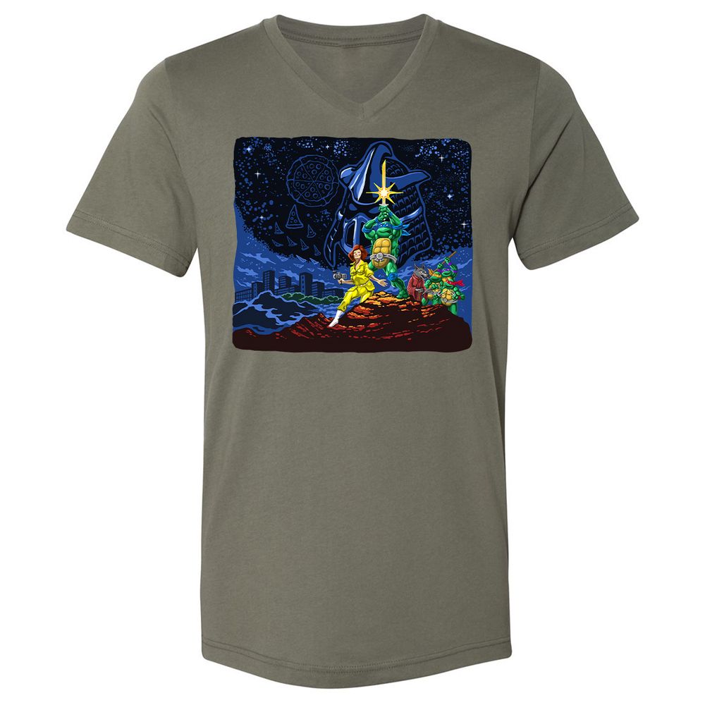 Unisex V-Neck T-Shirt - 9D8XMWLG - Military Green - 10