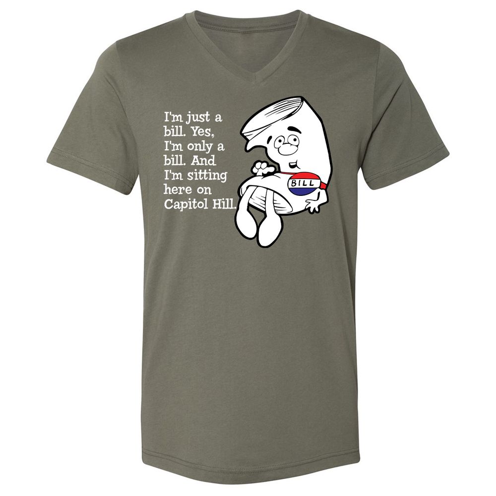 Unisex V-Neck T-Shirt - EWWWJ3TG - Military Green - 10