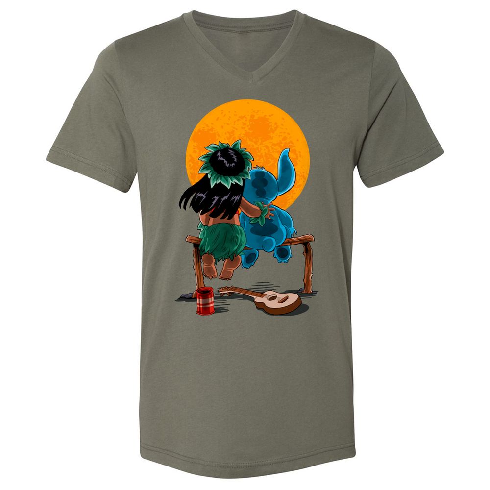 Unisex V-Neck T-Shirt - DC6H9N74 - Military Green - 10