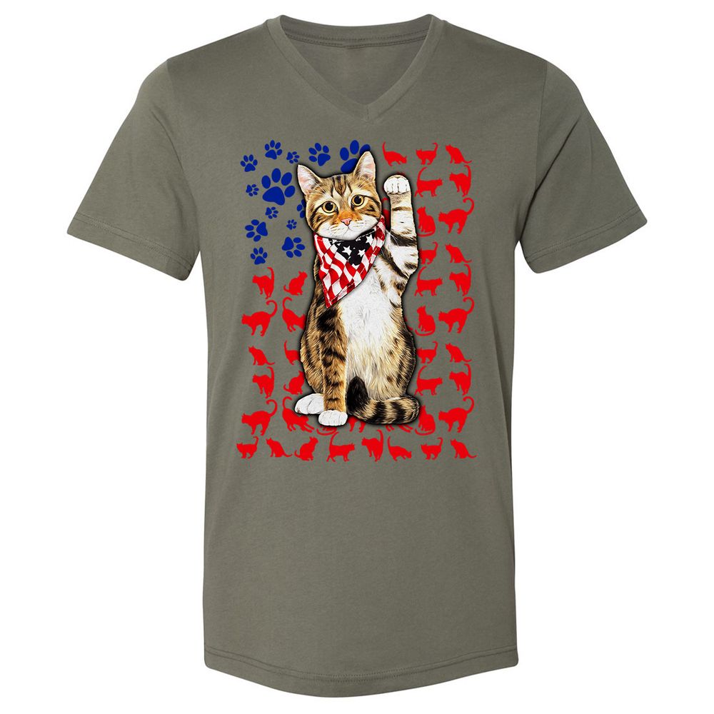 Unisex V-Neck T-Shirt - 2X94XBEG - Military Green - 10