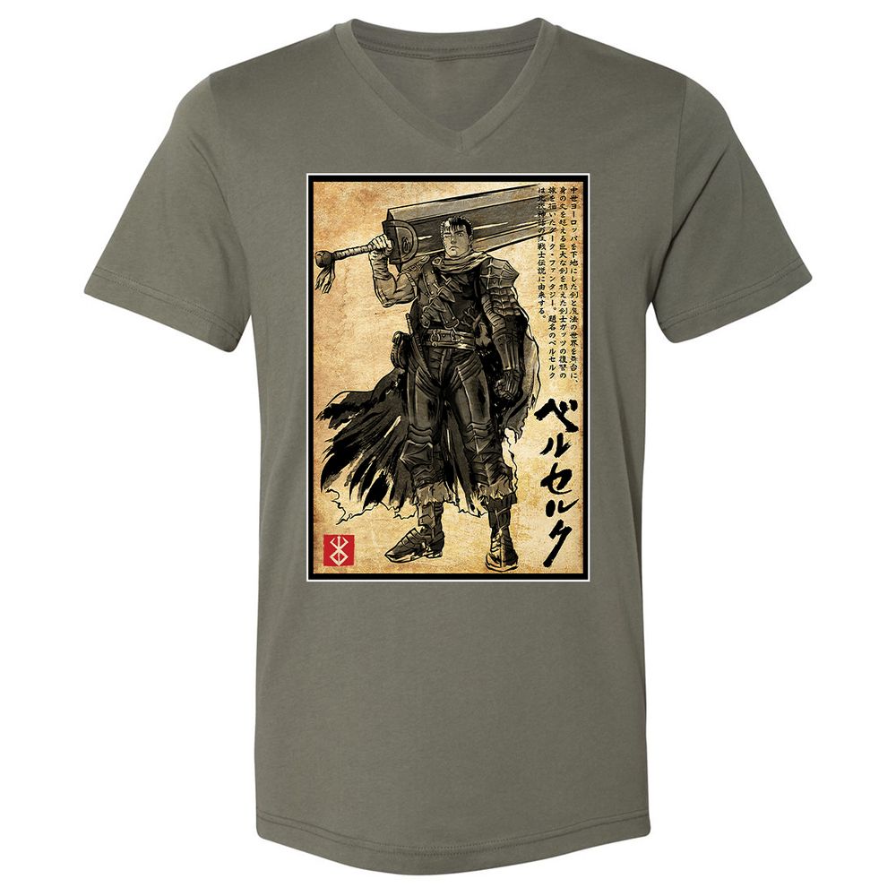 Unisex V-Neck T-Shirt - 6V9UDS5Q - Military Green - 10