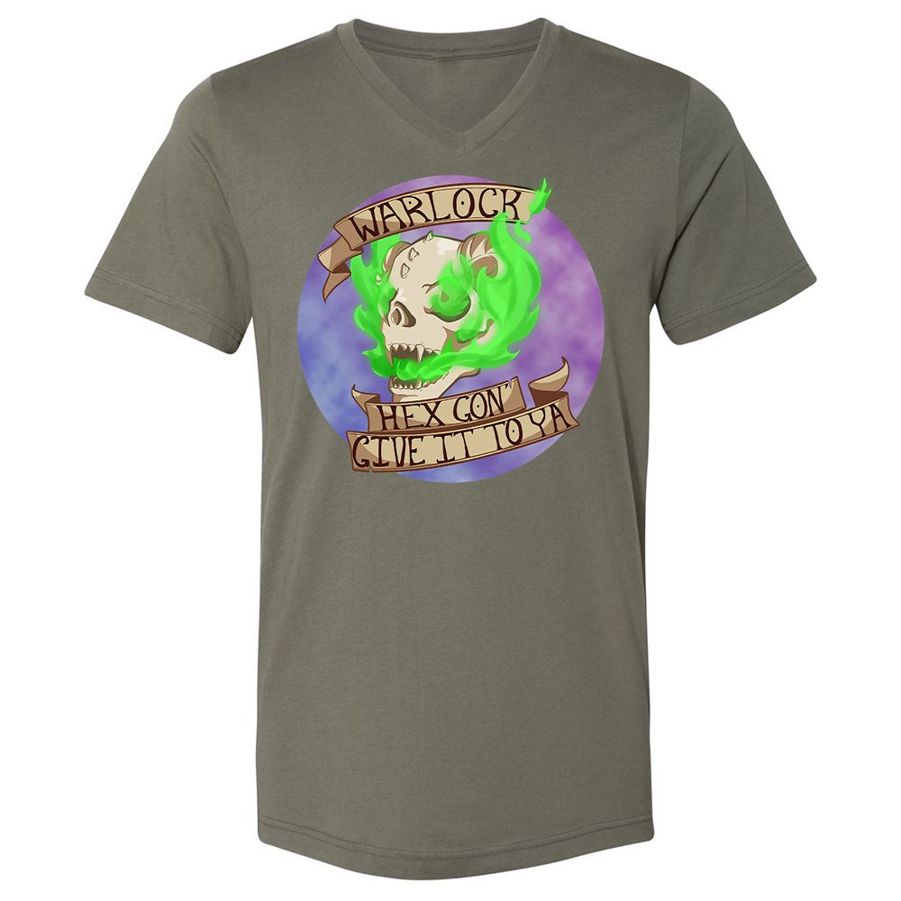 Unisex V-Neck T-Shirt - JJSA7Z5Y - Military Green - 10