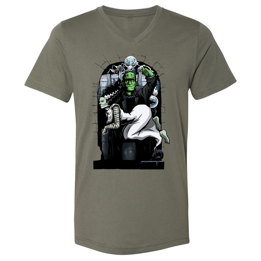 Unisex V-Neck T-Shirt - WPXDVVKU - Military Green - 10