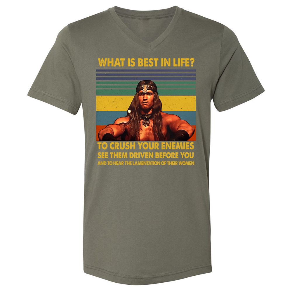 Unisex V-Neck T-Shirt - Y9H9SUUC - Military Green - 10