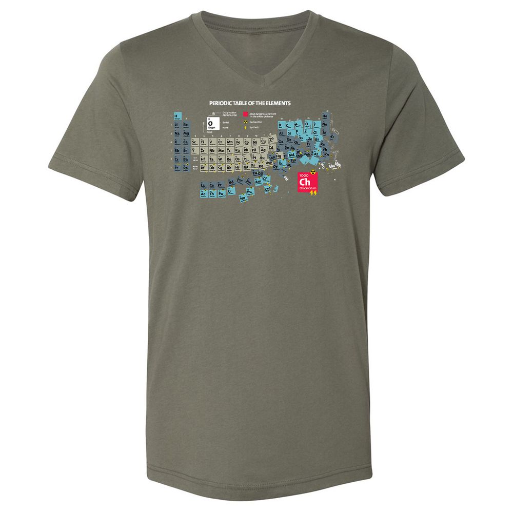 Unisex V-Neck T-Shirt - SXQV4HBL - Military Green - 10