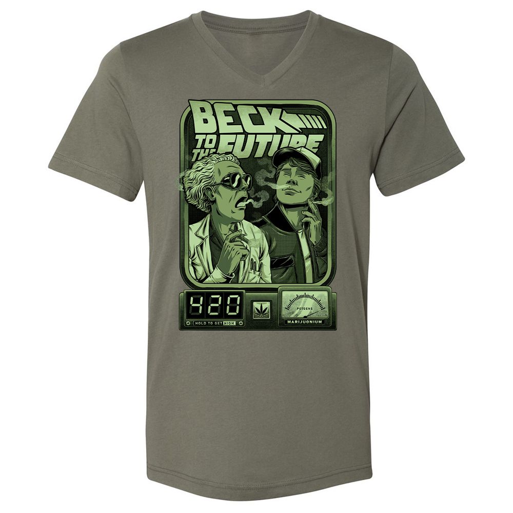 Unisex V-Neck T-Shirt - JW7P7JHN - Military Green - 10