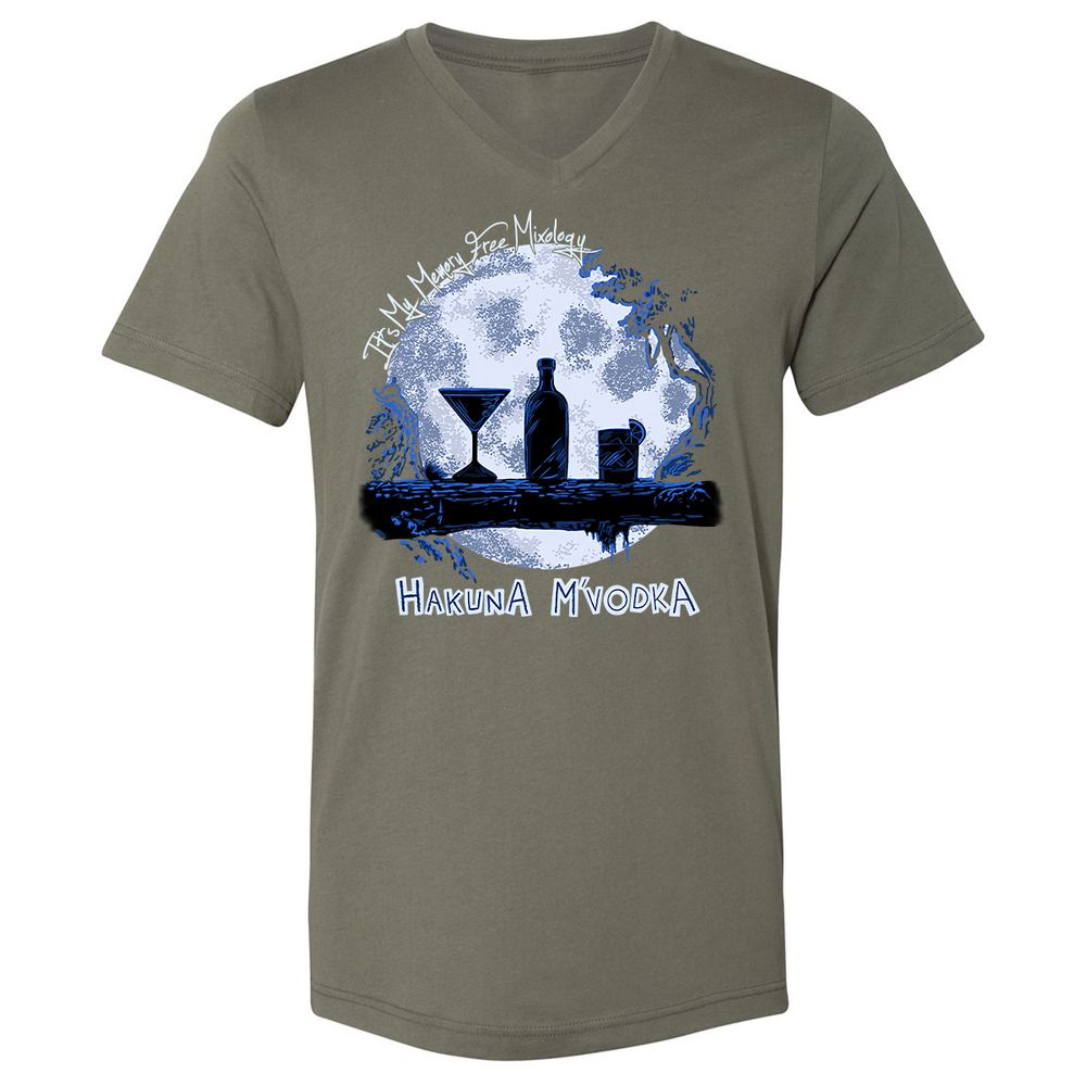 Unisex V-Neck T-Shirt - TXNGVC89 - Military Green - 10