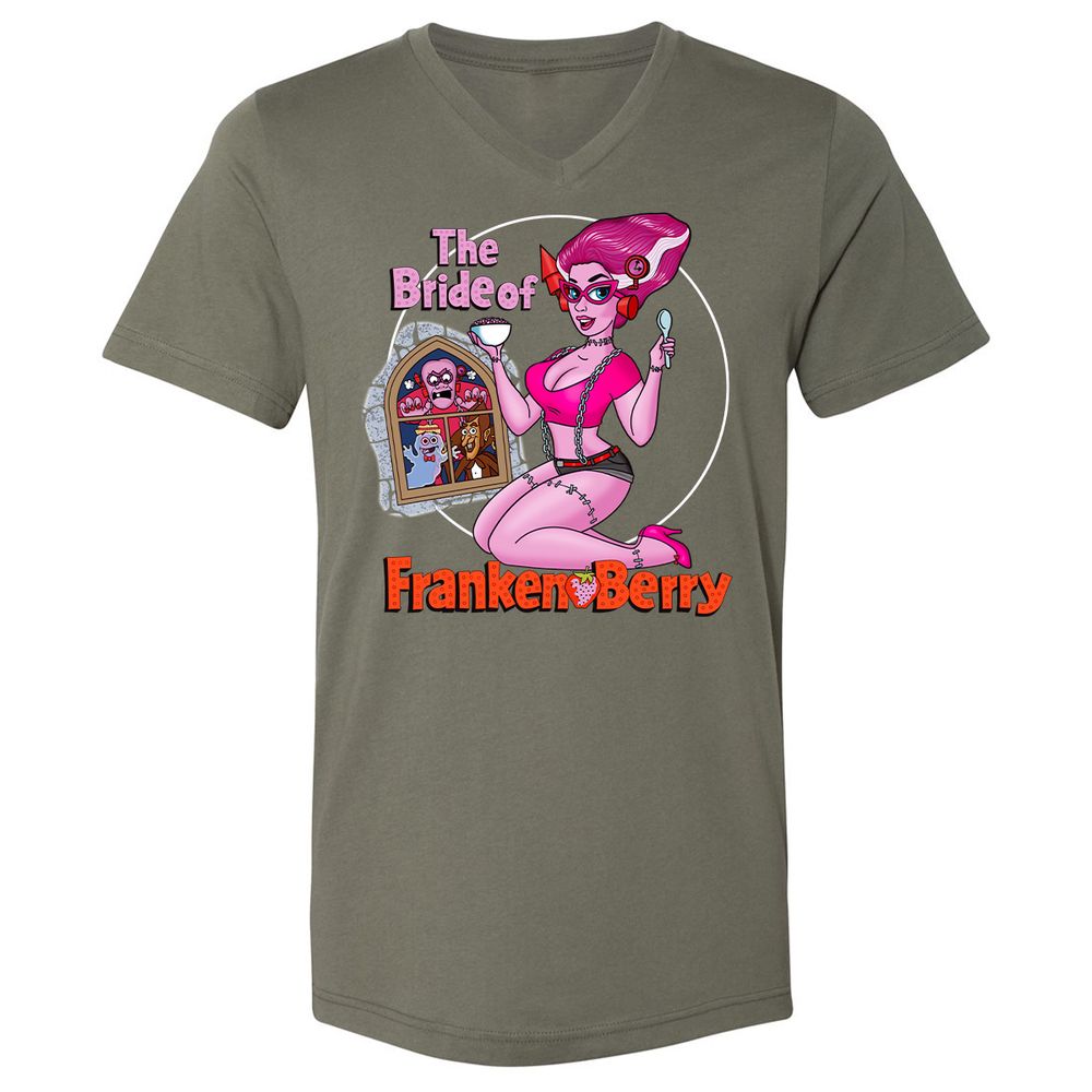 Unisex V-Neck T-Shirt - J18KVSG3 - Military Green - 10