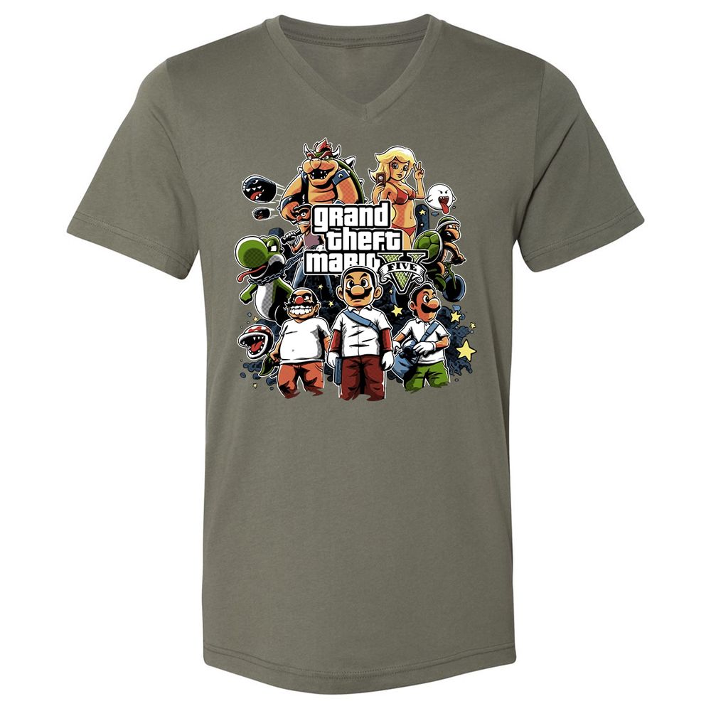 Unisex V-Neck T-Shirt - F39AGP7U - Military Green - 10